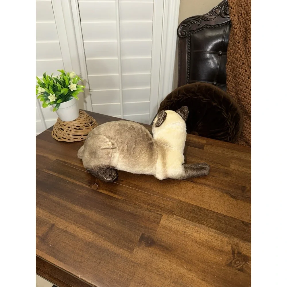 Siamese Cat Realistic Plush Stuffed Animal Doll Soft Toy